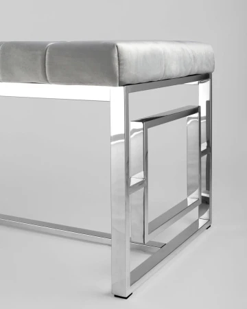 Купить Банкетка-скамейка БРУКЛИН велюр серый сталь серебро в интернет-магазине КупиКресла.ру