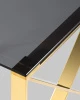 Купить Журнальный стол 55*55 КРОСС золото стекло smoke по низкой цене