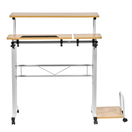 Купить Стол многофункциональный Shuttle 80х58х80-130см, светлое дерево, белый по низкой цене