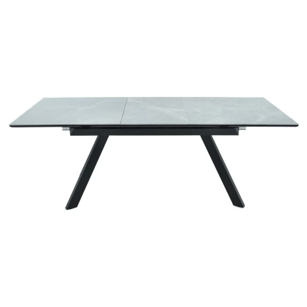 Купить Стол Adam раскладной 140-190x90x75см, серый мрамор, чёрный по низкой цене