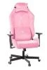 Кресла для геймеров - Кресло игровое Knight N1 Fabric розовый Velvet 36 с подголов. крестов. металл