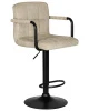 Купить Стул барный DOBRIN KRUGER ARM BLACK, бежевый вельвет (LAR-E2041-04) по выгодной цене для кафе, ресторанов и кухни