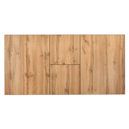 Купить Стол Dublin раскладной 120-160х80х75 Дуб Вотан, чёрные ножки по низкой цене