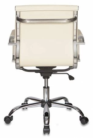 Кресла руководителя - Кресло руководителя Бюрократ Ch-993-Low слоновая кость эко.кожа низк.спин. крестовина металл хром