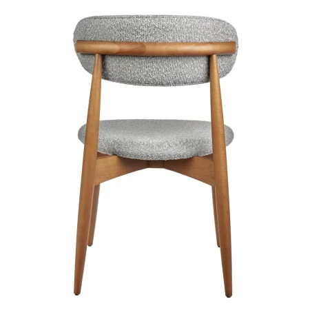 Купить Стул Lucas светло-серый букле с ножками цвета орех по низкой цене