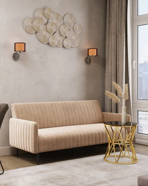 Купить Журнальный стол 50*50 ВИВА золото стекло черное по низкой цене