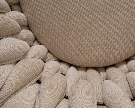 Купить Стул барный DOBRIN LEON, бежевая ткань (LAR 275-1) по выгодной цене для кафе, ресторанов и кухни