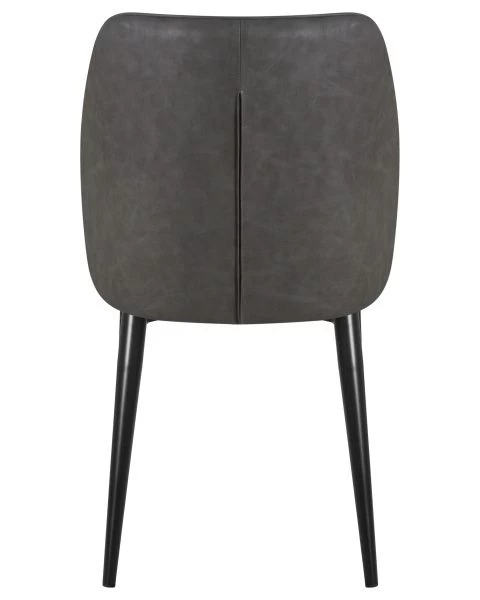 Купить Стул обеденный DOBRIN KEVIN (черные матовые ножки, Сиденье серая ткань FC-09, Спинка антрацит кожзам RU-08) по низкой цене
