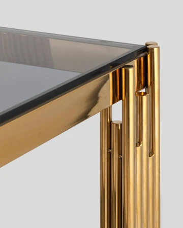 Купить Журнальный столик 55*55 ГЭТСБИ золото стекло smoke по низкой цене