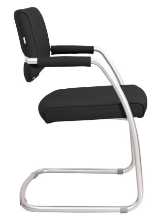Офисный стул Delta (Дельта) сильвер (Искусственная кожа Черный)