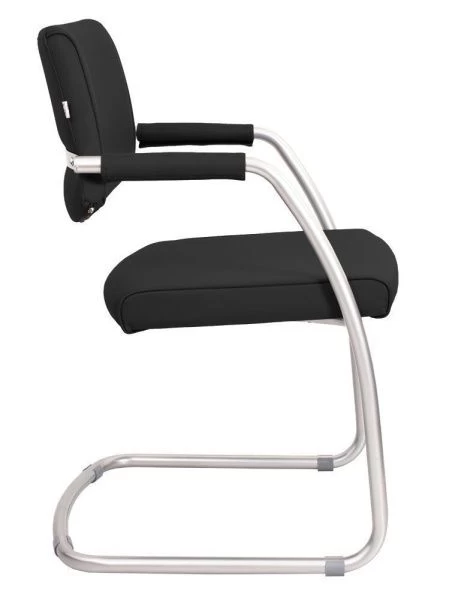 Офисный стул Delta (Дельта) сильвер (Искусственная кожа Черный)