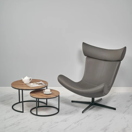 Купить Кресло TORO серый, экокожа по низкой цене