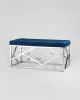 Купить Банкетка-скамейка АРТ ДЕКО велюр синий сталь серебро в интернет-магазине КупиКресла.ру