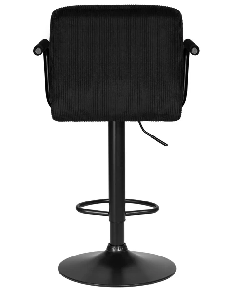 Стул барный DOBRIN KRUGER ARM BLACK, черный вельвет (LAR-E2041-52) для кафе, ресторанов и кухни