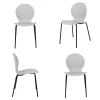 Комплект из 4-х стульев Wave серый с черными ножками