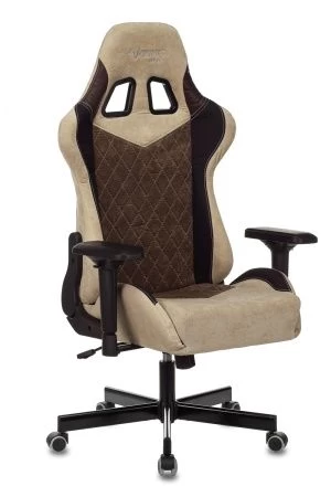 Кресла для геймеров - Кресло игровое Zombie VIKING 7 KNIGHT Fabric бежевый текстиль/эко.кожа с подголов. крестовина металл