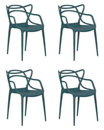 Набор 4 шт Стул обеденный DOBRIN MASTERS, морской волны (G-05)