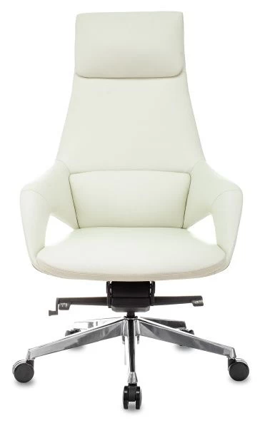 Кресло руководителя Бюрократ _DAO-2 бежевый кожа с подголов. крестовина алюминий