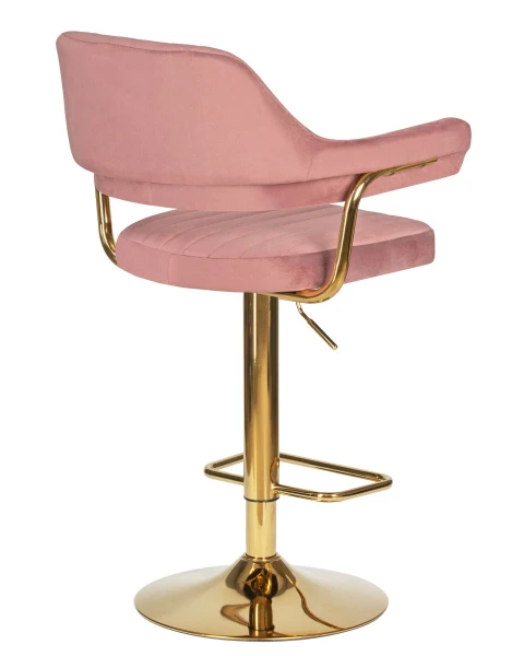 Стул барный DOBRIN CHARLY GOLD, розовый велюр (MJ9-32) для кафе, ресторанов и кухни