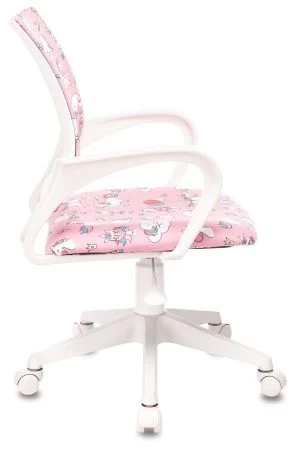 Кресло детское Бюрократ BUROKIDS 1 W розовый единороги крестов. пластик пластик белый