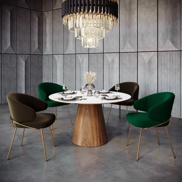 Купить Стул-полукресло Emil графит с золотыми ножками по низкой цене