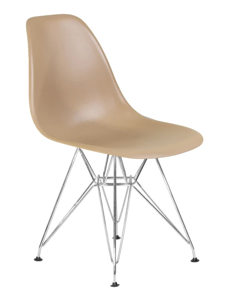 Купить Стул обеденный DOBRIN DSR, ножки хром, цвет бежевый (GR-03) по низкой цене