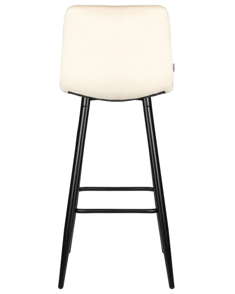 Стул барный DOBRIN NICOLE, черные матовые ножки, кремовый велюр (108-113) для кафе, ресторанов и кухни