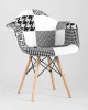 Купить Кресло Eames DSW пэчворк черно-белое по низкой цене
