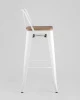 Купить Стул барный TOLIX WOOD со спинкой белый глянцевый по выгодной цене для кафе, ресторанов и кухни