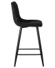 Купить Стул полубарный DOBRIN OLIVIA, черные матовые ножки, черный велюр (108-77) по выгодной цене для кафе, ресторанов и кухни