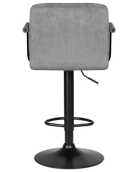 Стул барный DOBRIN KRUGER ARM BLACK, серый вельвет (LAR-E2041-25) для кафе, ресторанов и кухни