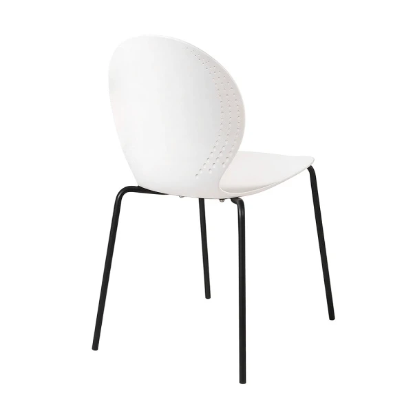 Купить Комплект из 4-х стульев Wave белый с черными ножками по низкой цене