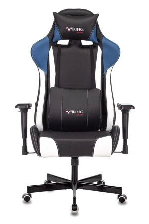 Кресла для геймеров - Кресло игровое Zombie VIKING TANK черный/синий/белый искусственная кожа с подголов. крестовина металл