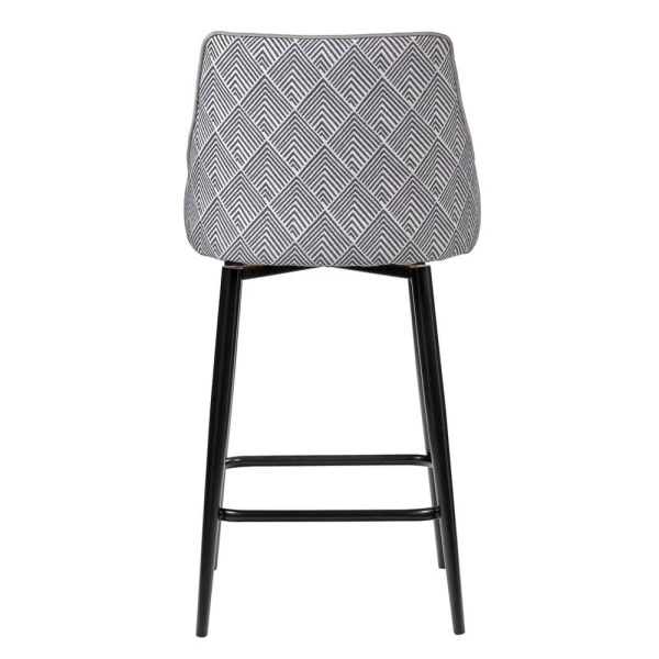 Стул полубарный Dave серый с жаккардом, с поворотным механизмом для кафе, ресторанов и кухни