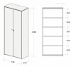 Купить Шкаф для документов Апекс 798х400х1869 Орех Монтана/Черный по низкой цене