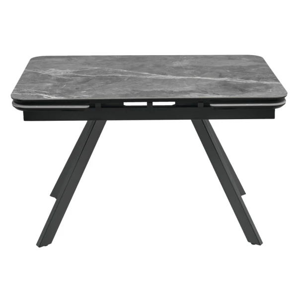 Купить Стол Arthur раскладной 120-184x80x75см, керамогранит серый мрамор Greys Grey, чёрный по низкой цене