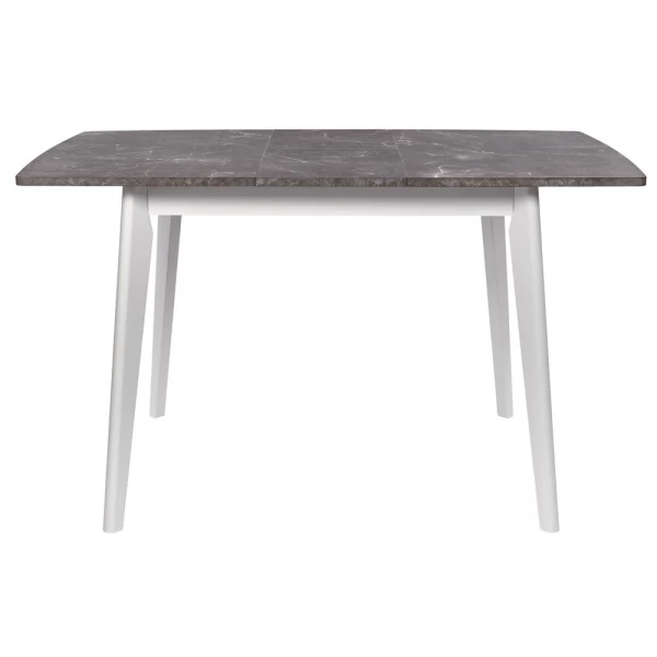 Купить Стол Oslo раскладной 100-130x80x76см, Мрамор Сиена, белый по низкой цене