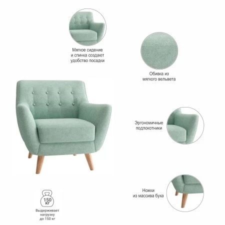 Купить Кресло Picasso бирюзовый по низкой цене