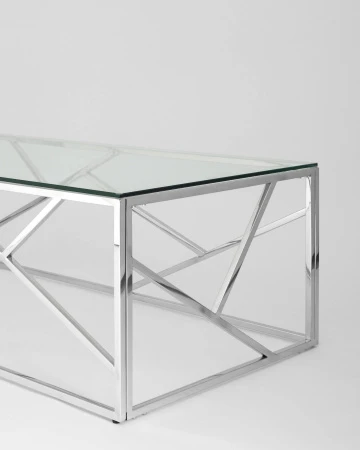 Купить Журнальный стол 120*60 АРТ ДЕКО серебро по низкой цене