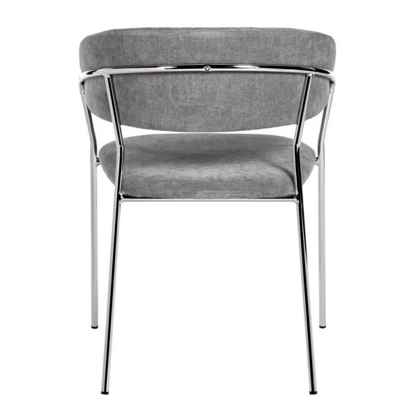 Купить Стул Turin серый вельвет с хромированными ножками по низкой цене