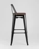 Купить Стул барный TOLIX WOOD со спинкой черный глянцевый по выгодной цене для кафе, ресторанов и кухни