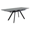 Купить Стол Arthur раскладной 120-184x80x75см, керамогранит чёрный мрамор Greys Black, чёрный по низкой цене