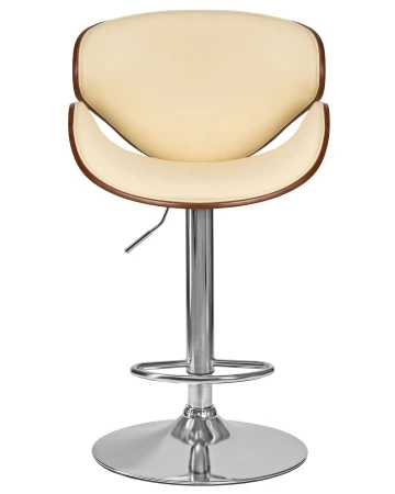 Купить Стул барный DOBRIN KARTER, коричневое дерево, кремовый по выгодной цене для кафе, ресторанов и кухни