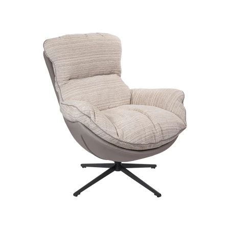 Кресло HUG серый в полоску, экокожа, шенилл