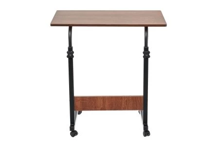 Купить Стол многофункциональный на колесах, 60x40 см, «РОЛЛ», 2 ножки, регул.высота, мдф, металл, тёмн. дерево, черный по низкой цене