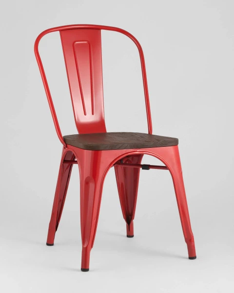 Купить Стул TOLIX WOOD красный глянцевый по низкой цене