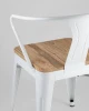 Купить Стул TOLIX ARM WOOD с подлокотниками белый по низкой цене