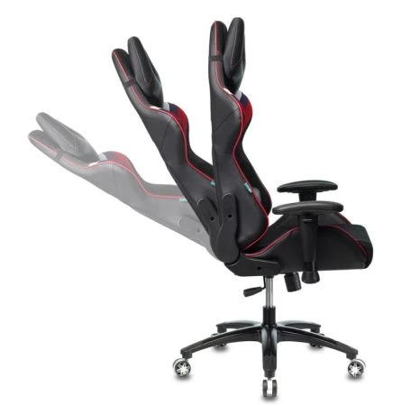 Кресла для геймеров - Кресло игровое Zombie VIKING 4 AERO белый/синий/красный искусст.кожа/ткань с подголов. крестовина пластик