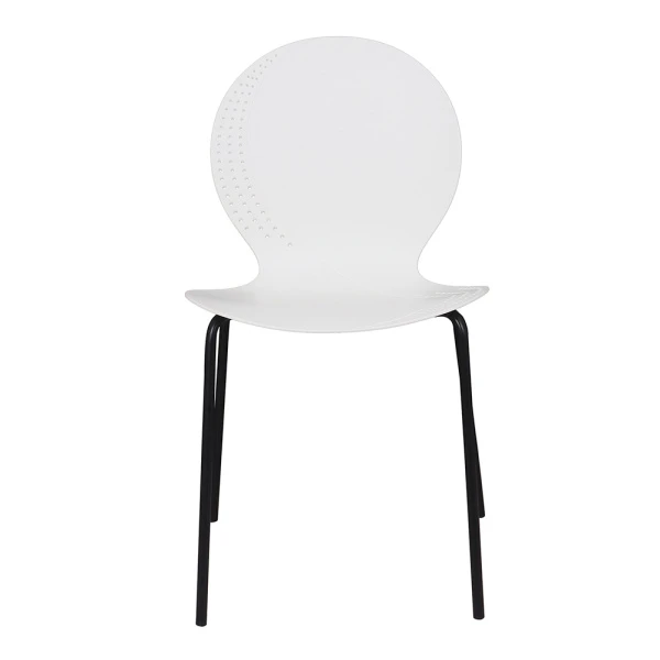 Купить Комплект из 2-х стульев Wave белый с черными ножками по низкой цене