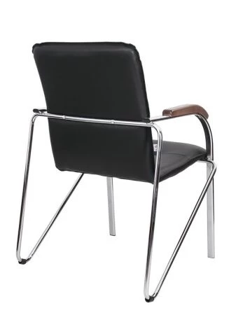 Офисный стул Samba chrome (Самба) хром черный/орех